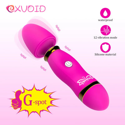 EXVOID Clitoris Stimulate G-spot Massager Orgasm AV Stick Vibrators Magic Wand Dildo Vibrator Sex Toys for Women Adult Products