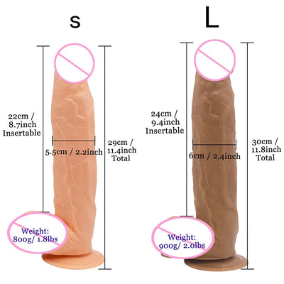 1  30*6CM Oversized Realistic Dildos Soft Skin Feeling Thick Penis Huge Phallus Erotic Big Dick Sex Toys for Women Masturbation