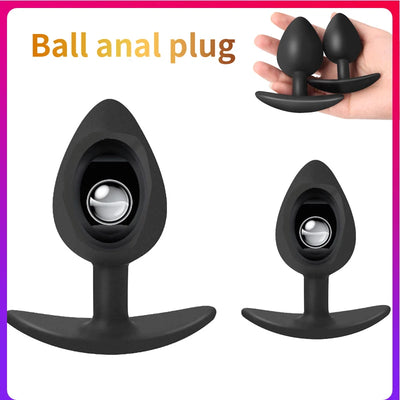 Rolling Bead Anal Plug Wearable Silicone Butt Plug Stimulation Anus Masturbator G-Spot Massage Dildo BDSM Sex Toys for Man Women