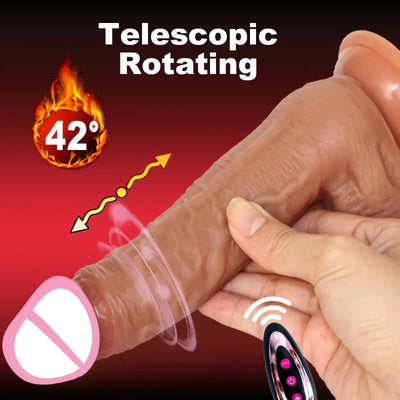 Realistic Dildo Telescopic Vibrator Sexy Adult Vagina Masturbation Female Male Anal Toy Rotating Penis Heating Dildos Sex Toys