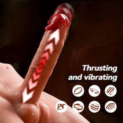 [9.03 Lbs Thrust Masturbator Dildo] 9.03 Lbs Realistic Masturbator with Thrust Vibrating Dildo, Male Torso Sex Doll with Big Ass And Tight Anal Sex Toy for Adult Couples