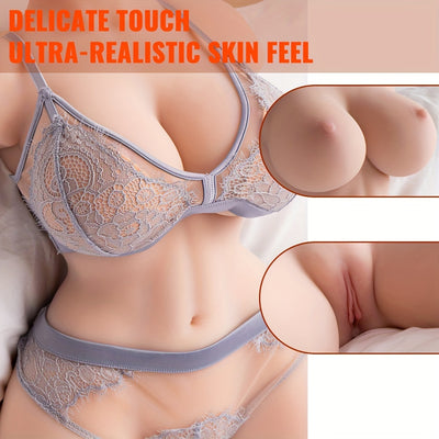 17.66 pounds doll torso suitable for men with realistic vagina D cup breasts and plump buttocks, hands-free male masturbator sex toy, suitable for male masturbation sexual pleasure, TPE adult love doll