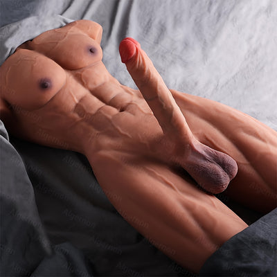 Realistic Male Mannequin Sex Toy, TPE Material, Muscular Body, Abdominal Muscles, Large Penile Size, Anal Detail, with No Battery Required, for Women, Gay Men, Adult Use, 18+
