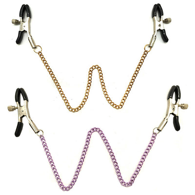 Pair 30cm Chains Metal Nipple Clamps Bdsm Bondage Products Sex Toys Nipples Clips Couple Sex Game Flirt Toys Nipple Clamp