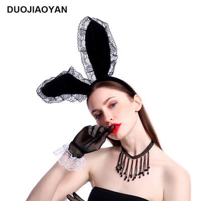 European and American Cross-border New Rabbit Ears Animal Head Buckle Headband Hairpin Hairpin Bunny Girl Fun Accessories Manufacturer Wholesale