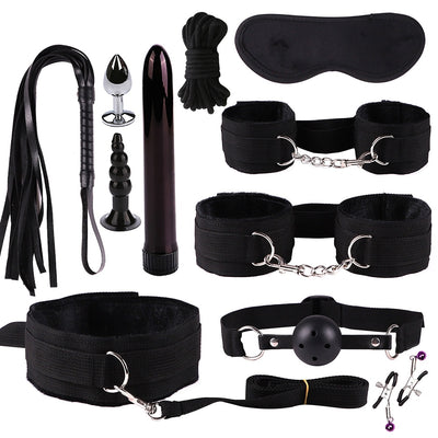 PCS/SET Sex Toys for Couples Exotic Accessories Nylon Silicone Sex Bondage Set Handcuffs Whip Rope Anal