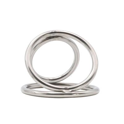 Stainless Steel Three-ring Penis Restraint Fixed Fine Penis Ring Sex Toys Sex Tools Male Passion Adult Toys Female