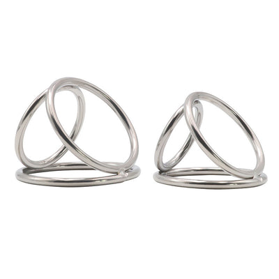 Stainless Steel Three-ring Penis Restraint Fixed Fine Penis Ring Sex Toys Sex Tools Male Passion Adult Toys Female