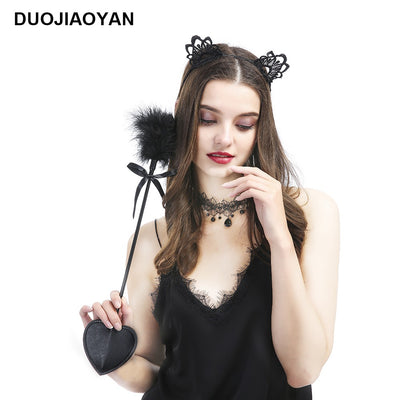 Cross-border Hot Sale PU Leather Love Feather Beat Fun Accessories Supplies Adult Flirting Stick Alternative Toys Wholesale