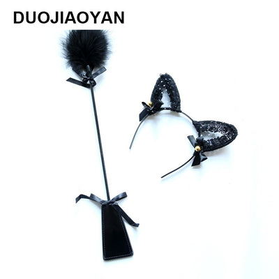 Cross-border Hot Sale PU Leather Feather Tempo Erotic Lingerie Accessories Alternative Toys Adult Female Spot Wholesale