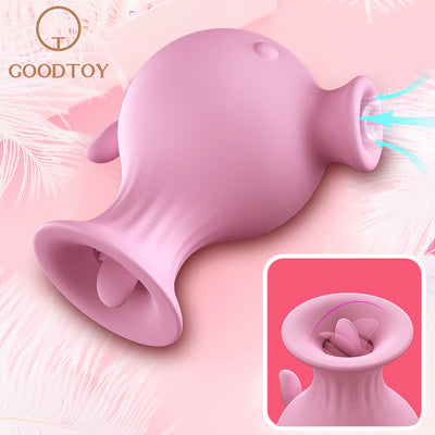 GOODTOY Poke Elf Tongue Licking Sucking Vibrating Egg Female Masturbation Breast Massager Adult Sex Toys