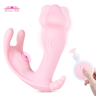 2 Types Vibrators Dildo Adult Sex Toy for Woman Remote Control Wearable Panties Vibrator Female Masturbation Butterfly Vibrating