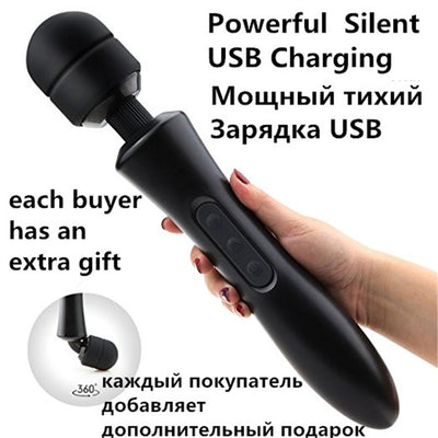 20 modes Body massage Powerful magic wand massager AV Wand Vibrator sex products USB rechargeable vibrators Sex Toys for women