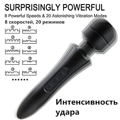 20 modes Body massage Powerful magic wand massager AV Wand Vibrator sex products USB rechargeable vibrators Sex Toys for women