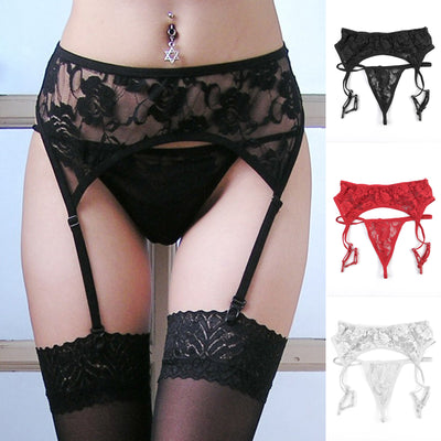 Sexy Stocking Lace Soft Top Thigh-Highs Stockings + Suspender Garter Belt Stocking Lingerie and Women's Sexy Lace Stockings