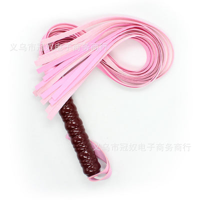 Factory Wholesale Adult Sex Toys Couple Stimulation Toy Master and Servant Role Playing Passion Wooden Handle Leather Whip