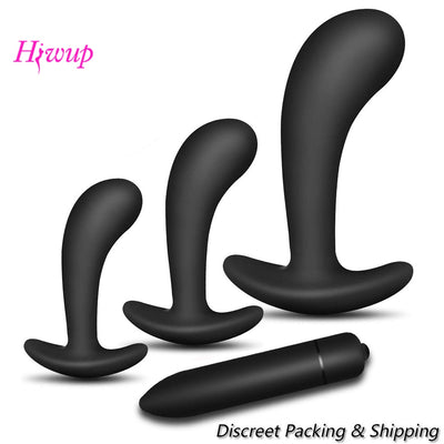 3 Silicone Anal Plugs Training Set Bullet Dildo Vibrator Anal Sex Toys for Woman Male Prostate Massager Butt Plug Gay Sex Toys