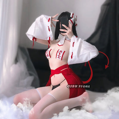3 Types Women's Lingerie Set Kimono Apparel Witch Uniform Fancy Sexy Costumes Cute Cos Suit for Girls Japanese Anime Cosplay