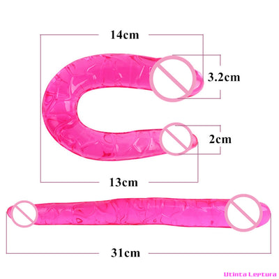 31cm Double Long Soft Jelly Dildo Lesbian Vaginal Anal Plug Massage For Women Realistic Dildos Sex Toys For Woman Gays