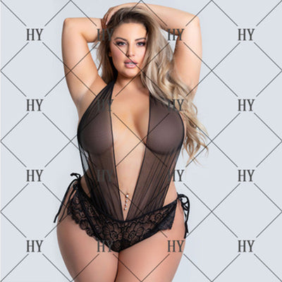 3XL- 5XL Hot Erotic Lace Lingerie for Women Sexy Underwear Porn Babydoll Dress Open Bra Crotch Sexy Lingerie Teddy Plus Size