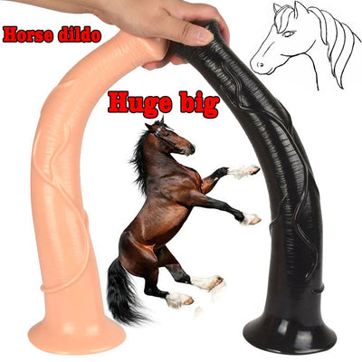 42*6.5cm Long Realistic Horse Dildo Big Thick Animal Penis Sex Toys for Woman Vaginal Butt Massage Masturbation Huge Cock Dick