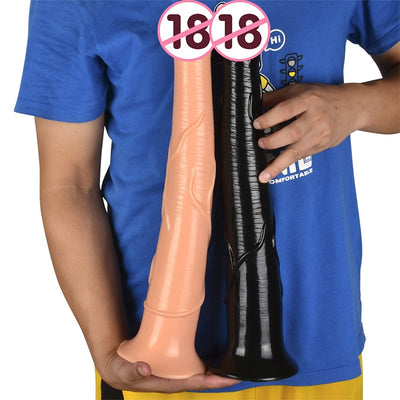 42x6.5cm Black Big Huge Horse Dildo Realistic Sex Toys for Woman and Thrusting Suction Cup Silicone Large Dildos Telescopic
