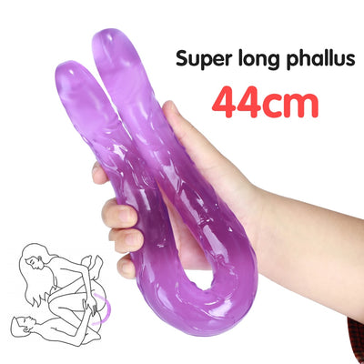 44cm Soft Jelly Dildo Double Long Realistic Dildos Cock Lesbian Vaginal Anal Plug Flexible Fake Penis for Women Dildos Sex Toys