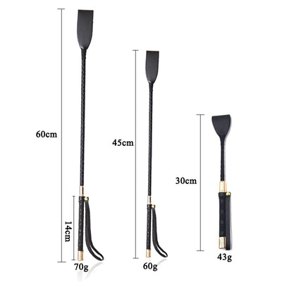 45-60CM Black PU Leather Spanking Paddle Long Whip Flirting slave BDSM Bondage Flogger Sex Toys For Women Adults SM Games