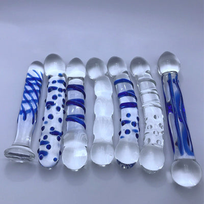 7 Styles Sex Pyrex Glass Dildo Artificial Dick Male Genital Penis Anal Butt Plug Adult Masturbator Sex Toys For Women Girl Love