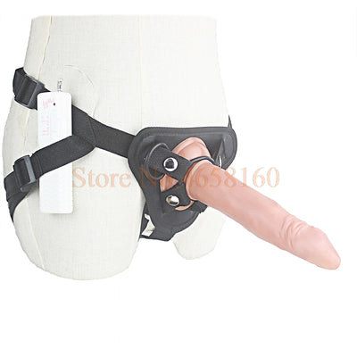 8/7/5 Inch Big Strap on Dildo for Women 3 Speed Vibrating Strapon Harness Dildo Anal Strap-ons Lesbian Sex Toy