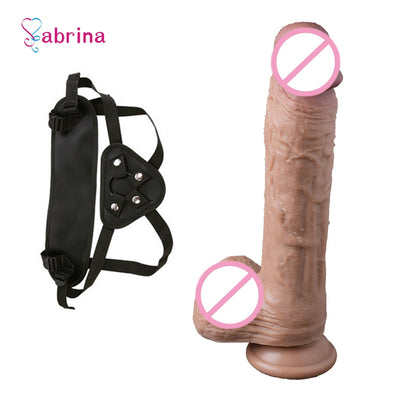 8.9 Inch Super Huge Strapon Dildo for Lesbian Woman Sex Toys G Spot Vaginal Penis Dildo Silicone with Suction Cup Cock Real Dick