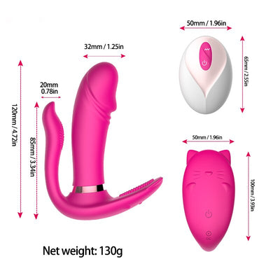 9 Speeds Heating Butterfly Dildo Vibrator with Remote Control Vagina Stimulation Vibrating Panties Erotic Sex Toys for Woman