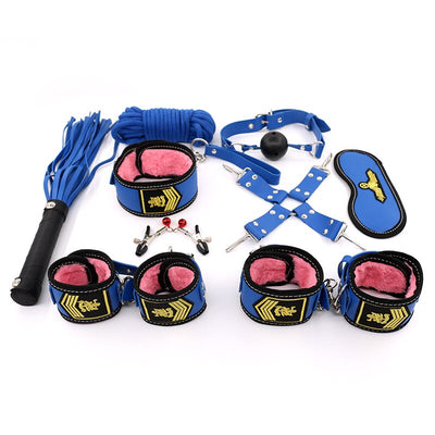 9Pcs/BDSM Erotic Sex Toys For Couples Handcuffs Whip Nipples Clip Blindfold Mouth Gag Adult Sex Toys Kit Bondage Toy Flirt Games
