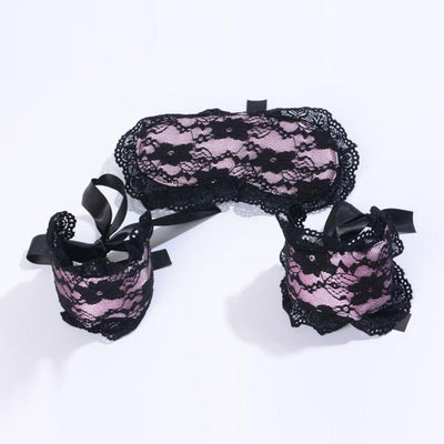 Adult Game Sex Toys for Woman Soft Lace Eye Mask with Handcuffs Suits BDSM Sex Bondage Handcuffs Erotic Toys for Couples