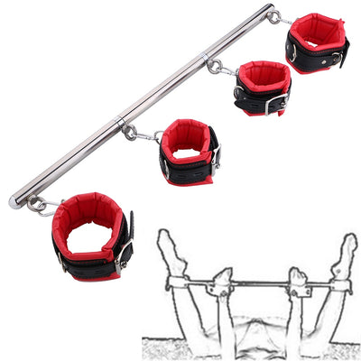 BDSM Bondage Set Stainless Steel Adjustable Spreader Bar Sex Slave Handcuffs Ankle Cuffs Fetish Restraints Sex Toys for Couples