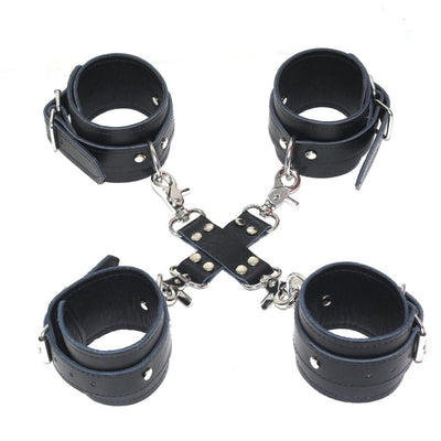 Bdsm Bondage Adjustable Restraints Black Leather Handcuff Ankle Cuff Erotic Adult Cosplay Adult Games Sex Toys for Woman Couples