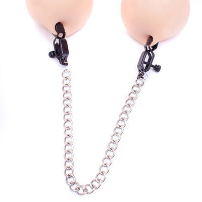 Black Metal Chain Bdsm Bondage,Sex Toy,Stainless Steel Labia Clitoris Nipple Clamps,Sex Products For Couple