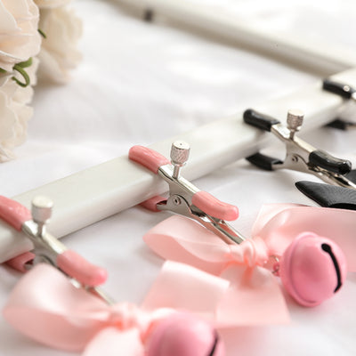 Black & Pink Woman Sexy Adjustable Nipple Clamp Breast Bdsm Small Bell Adult Fetish Flirting Teasing Sex Toys for Couples