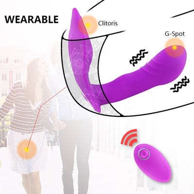 Butterfly Dildo Vibrato Wearable G Spot Clitoral Stimulator 10 Speed Wireless Remote Control Sex Toys for Women Masturbator