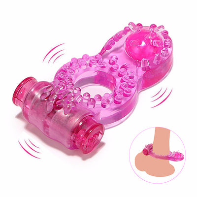 Butterfly Penis Vibrator Ring Delay Ejacualtion Clitoris Stimulator Elastic Silicone Sex Toys for Men Cock Vibrating Ring