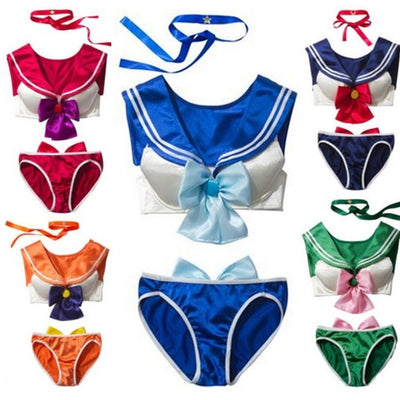 Clearance Sailor Moon Girl's Sexy Bikini Swimsuit Lingerie Sailor Suit Cosplay Costumes Plus Size 5Colors