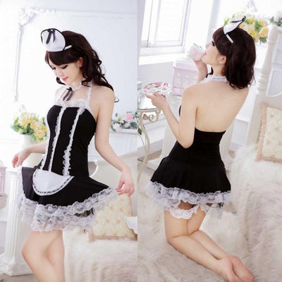 Cosplay Sexy Lingerie Hot Cosplay French Maid Bodystockings Sexy Costumes Babydoll DressTeddies Erotic Lingerie Role Play
