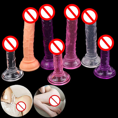 Erotic Soft Jelly Dildo Realistic Bullet Anal Dildo Strap on Big Penis Suction Cup Toys for Adult Sex Toys for Woman