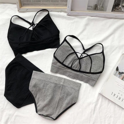 Explosion Models Lingerie Set Hot Bra Set Wrapped Chest Sexy Beautiful Back Tube Top Non-steel Ring Underwear Set