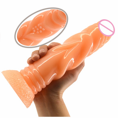 2017 Animal Dildo Dinosaur Penis Screw Thread Anal Plug Partical Dildo Suction Cup Butt Plug Beads Sex Products Sex Toys