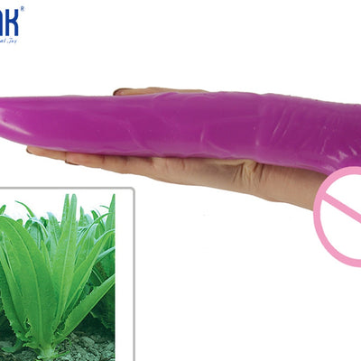 Fruit Vegetable Design A Piece of Lettuce Anal Ass Insert Deer Testicle Dildo Long Insertable Animal Penis for Sex Fantasy