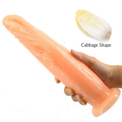 Plant Anal Dildo Suction Cup Chinese Cabbage Design Big Anal Plug Unisex Sex Products Rough Surface Long Dildo Butt Plug