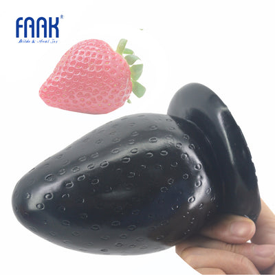 Strawberry Anal Plug Anus Stuffed Stopper Big Butt Plug with Suction Cup Rough Surface Sex Toys Women Man Anal Expansion