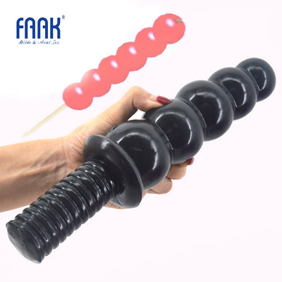 Anal Sex Toys Beads Dildo Big Dong Anal Plug Screw Handle Butt Plug Huge Penis 2.36" Thick 11.2"long Dick Anal Dildo