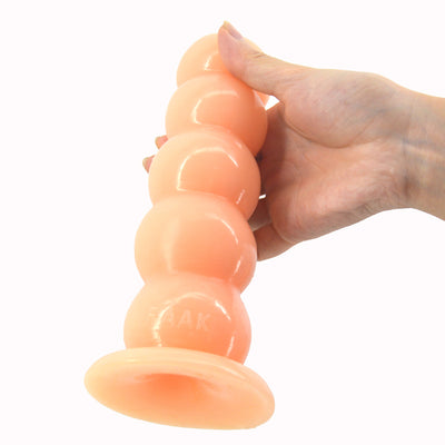Beads Big Anal Plug 7.8" Long Anus Massage 5 Balls Butt Plug with Suction Cup Anal Sex Toys for Women Man Stuffed Stopper